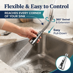 AquaFlex™ 3-Mode Kitchen Faucet Sprayer