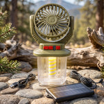 Camping fan LED light glowing