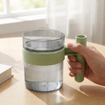Lightweight transparent mug with sturdy handle for everyday use