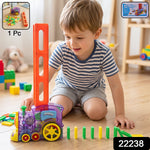 Automatic Domino Laying Train Engine Toy with Light and Music for Kids (1 Pc) view 2
