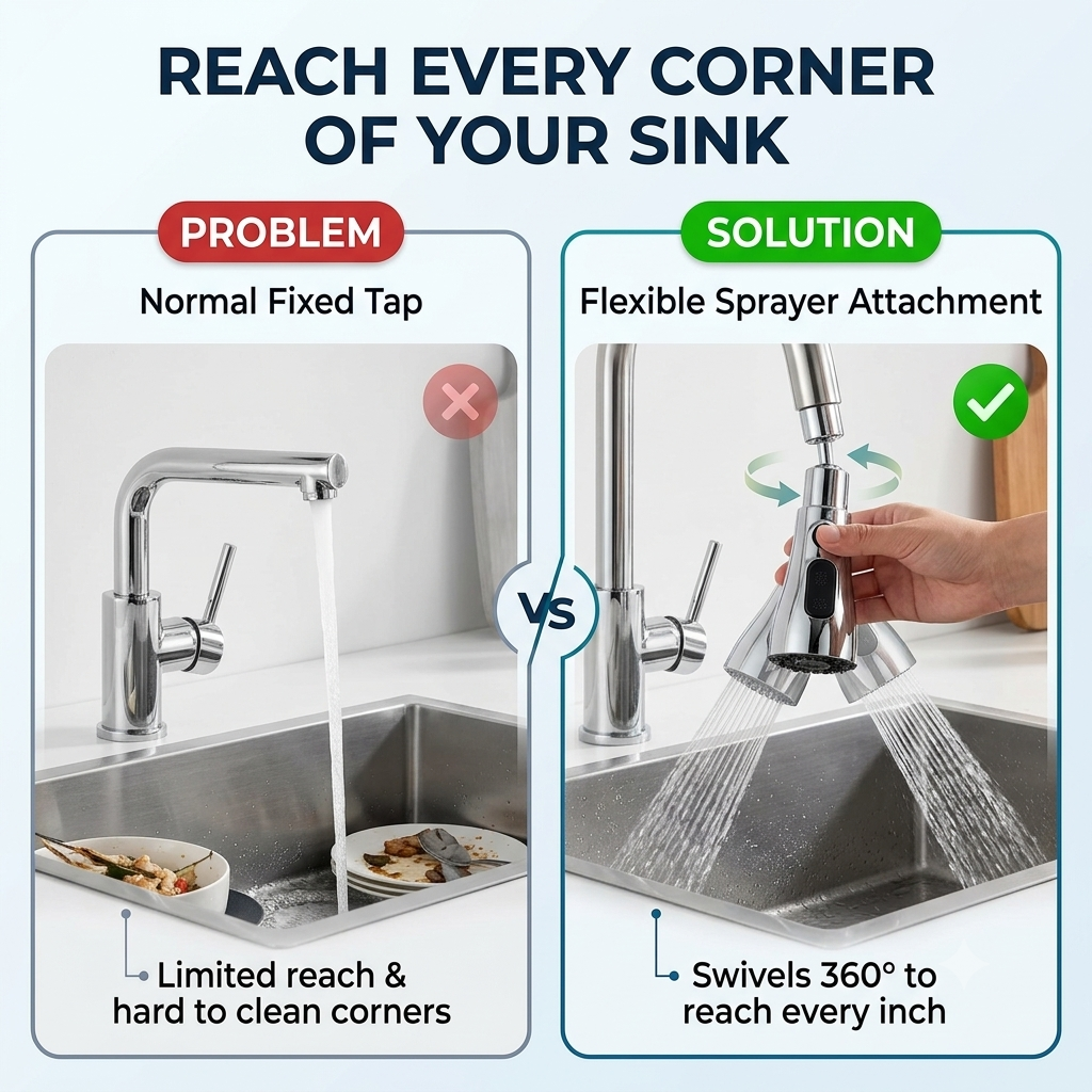 AquaFlex™ 3-Mode Kitchen Faucet Sprayer