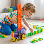 Automatic Domino Laying Train Engine Toy with Light and Music for Kids (1 Pc) view 7