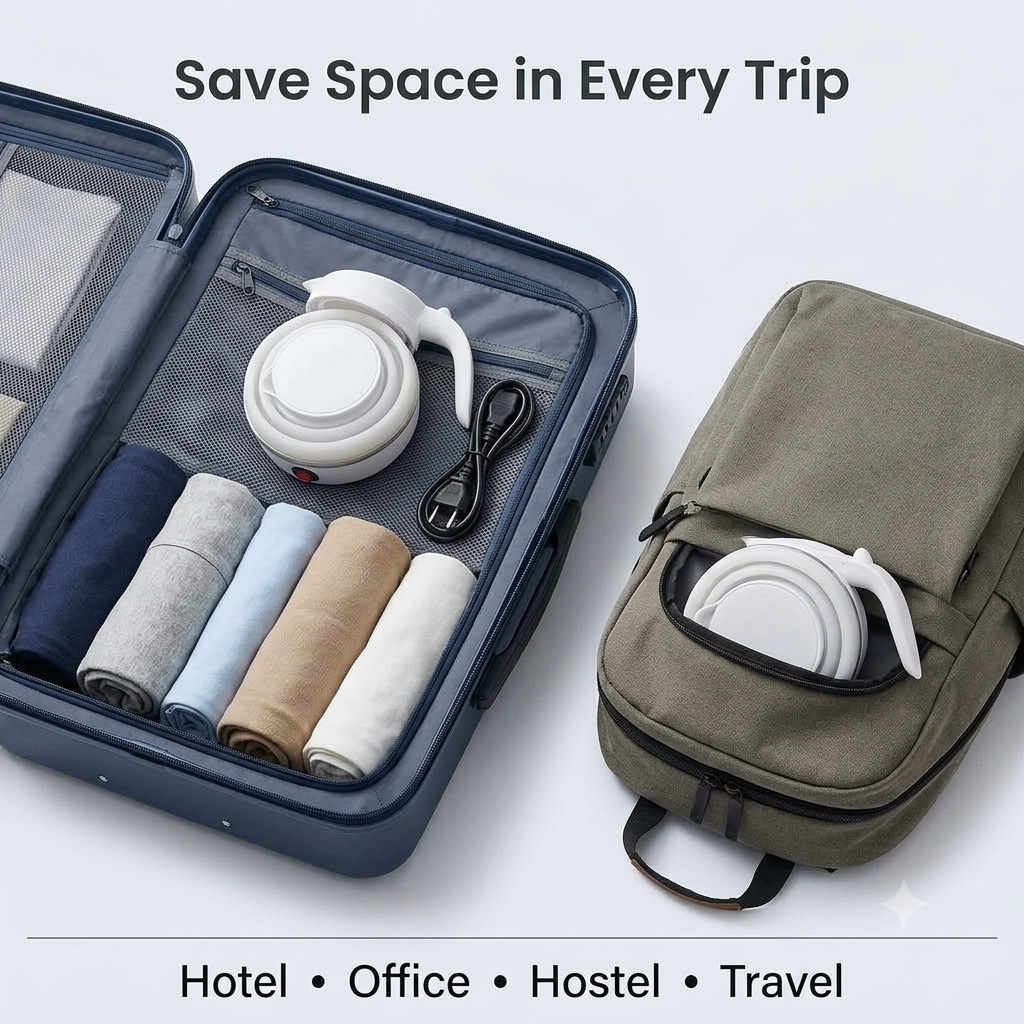 Foldable Travel Electric Kettle – 600ml