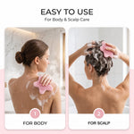 Reusable silicone cleansing brush for shower and bath