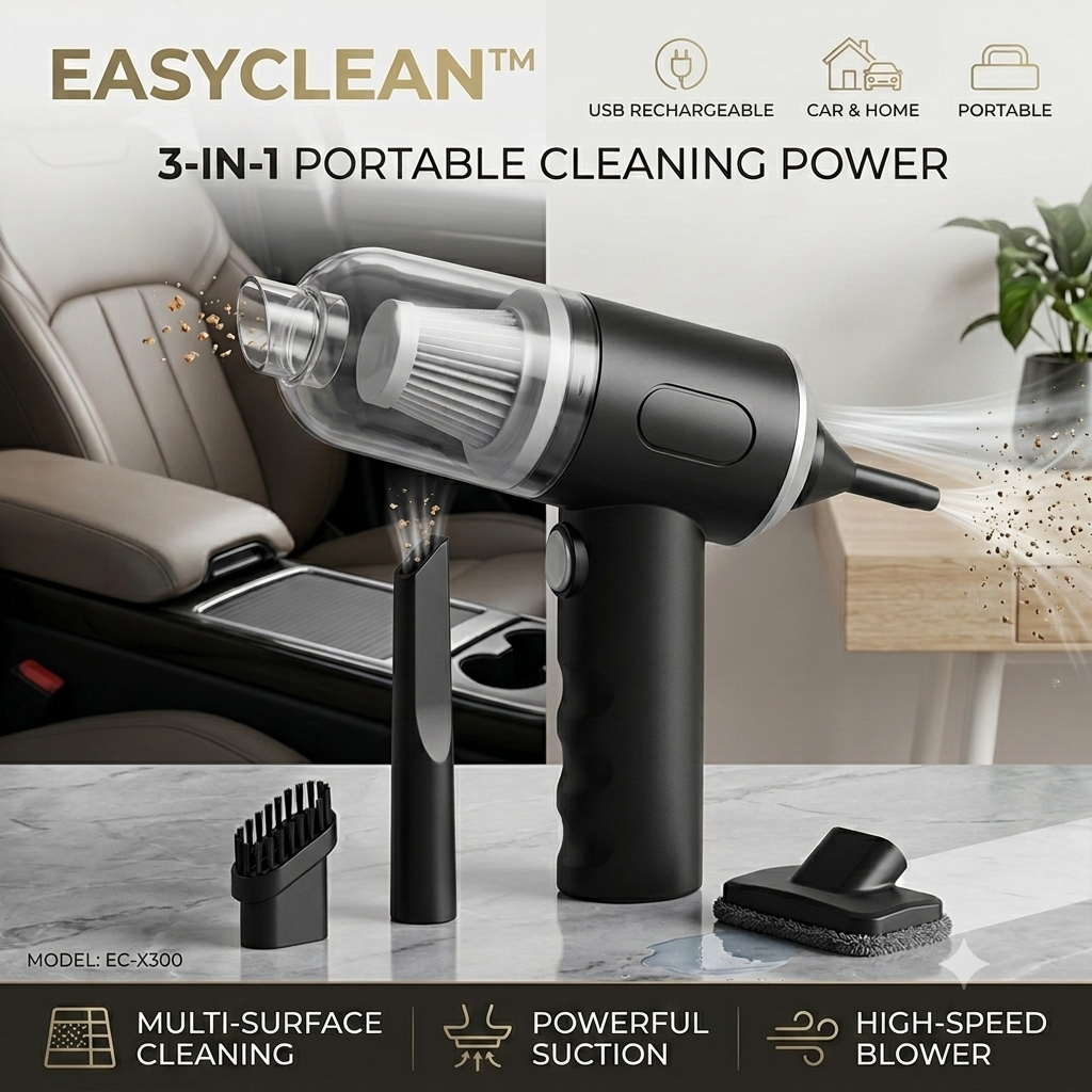 EasyClean™ 3-in-1 Portable Vacuum, Blower & Mop